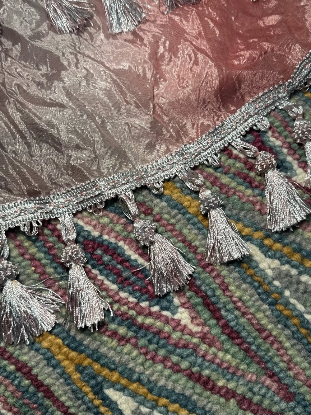 🩶🎀 Ombre 42 in. L Polyester Window Curtain Waterfall Valance in Blush Ombré 🎀🩶